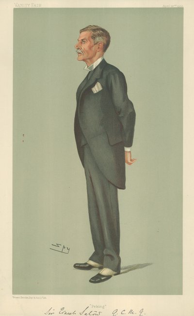 Sir Ernest Satow, Peking, 23. April 1903, Vanity Fair Karikatur von Leslie Matthew Ward